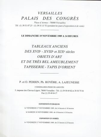 2022. Perrin Royère Lajeunesse versailles 19 nov 1989