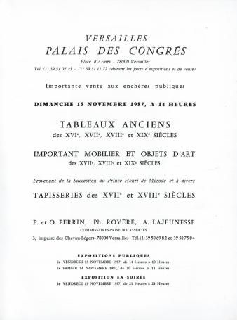 2029. Versailles 15 novembre 1987