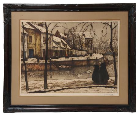 Twee begijntjes op wandel langs het water 34