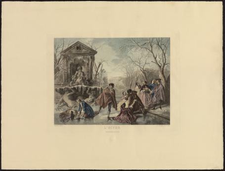 Herdruk,  Hiver E.A. Champollion naar Nicolas Lancret 1885