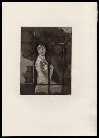 Jolie dame derrière les barreaux