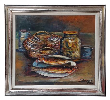 Stilleven met haring en ingelegde groenten 1938