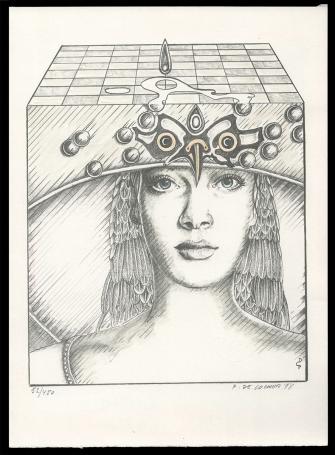 Litho Dame in havikskubus 1998 52/450