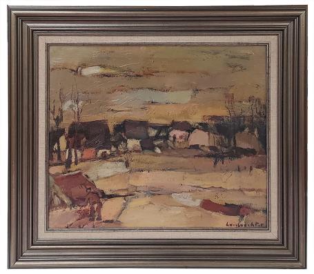 Boer aan het werk in een landschap