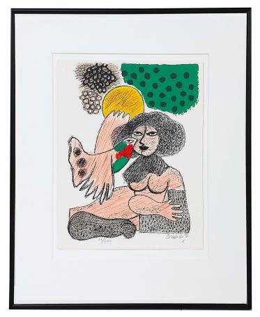 Naakt met vogel en zon 1986  17/200