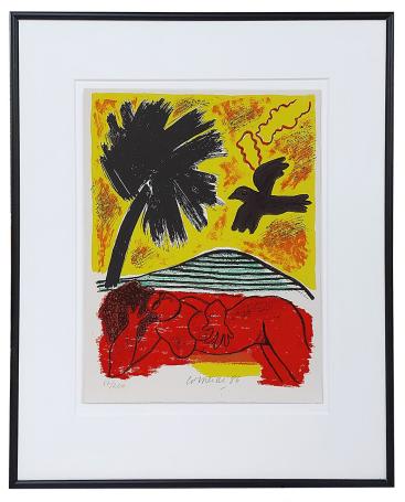 Rode dame bij de palmboom 1986  17/200