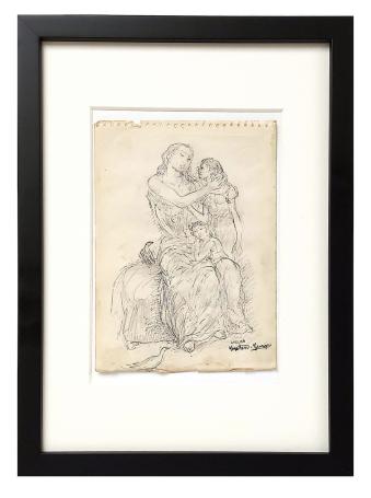 Tekening, Moeder met haar kroost