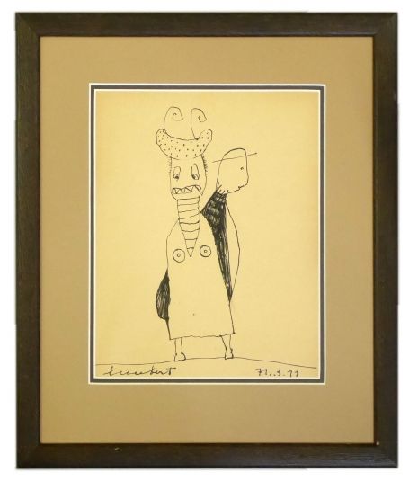 Pentekening van Lucebert uit 1971