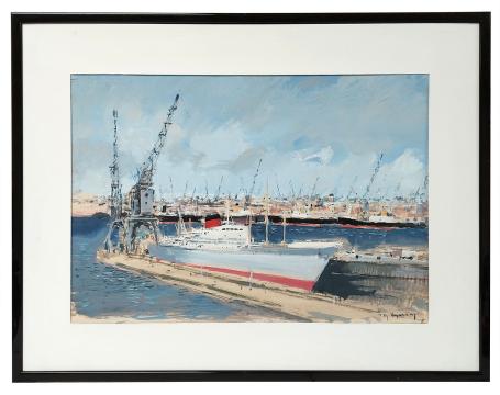 Groot schip in de Antwerpse haven