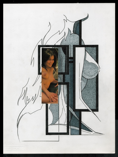 Tekening gemengde techniek,  puur naakt 16 10 1983