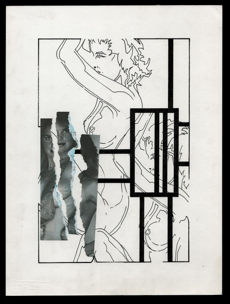 Tekening gemengde techniek,  3 dames 10 07 89