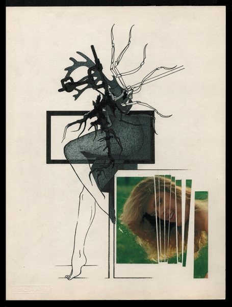 Tekening gemengde techniek,  naakt 1976