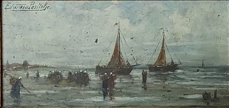 Boten op het strand van de Belgische schilder Edward Portielje kopen