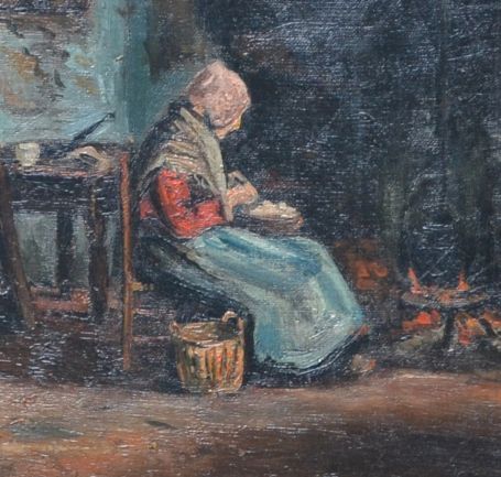 Vrouw bij de haard