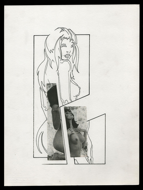 Tekening gemengde techniek,  Staand naakt 1988