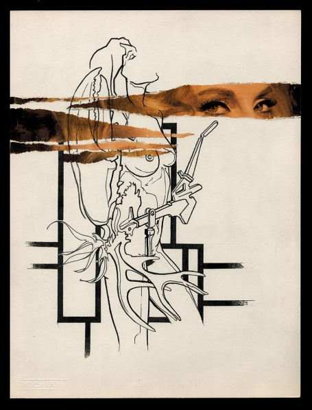 Tekening gemengde techniek,  naakte dame 14 07 79