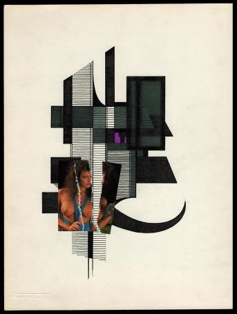 Geometrische tekening met collage 11 03 76