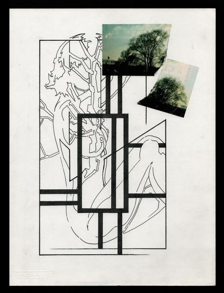 Tekening gemengde techniek,  naakte dame 03 06 1989