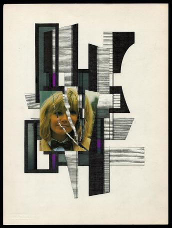 Geometrische tekening met collage 01 02 77