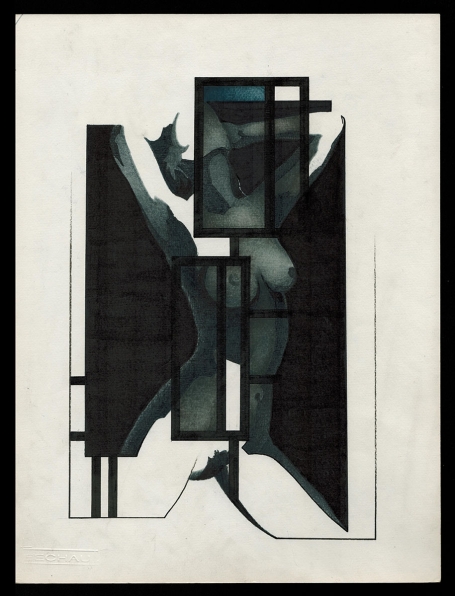 Naakt poserende uitdagende dame 22 10 1988