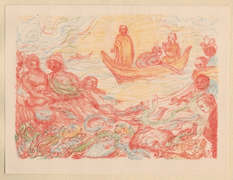 Litho van James Ensor uit 1921 die gemaakt werd in 1920