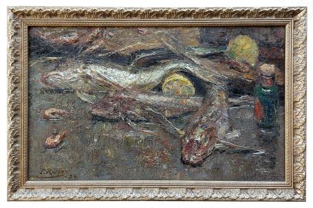 Stilleven met vis, potje en schaaldieren 1934