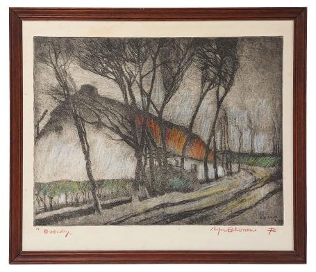 Opgehoogde litho, Boerderij 1919