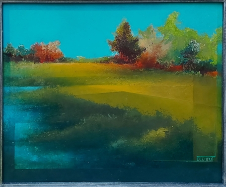 Landschapsgezicht aan het water 1995
