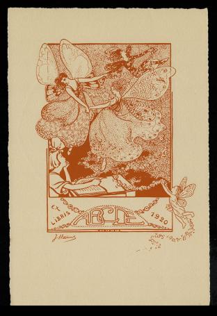 Ex libris van Jeanne Hovine of Anne-Marie Ferrieres