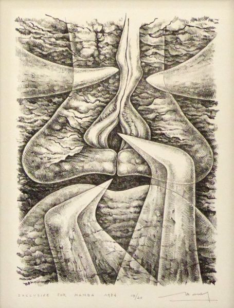 Zwart wit lithografie van Roland Monteyne kopen
