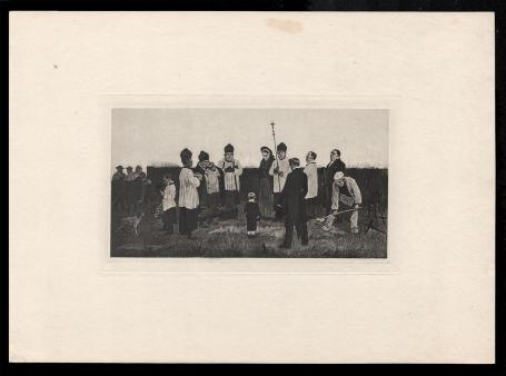 Heliogravure, Un enterrement au pays Wallon Exsteens 169,  1891