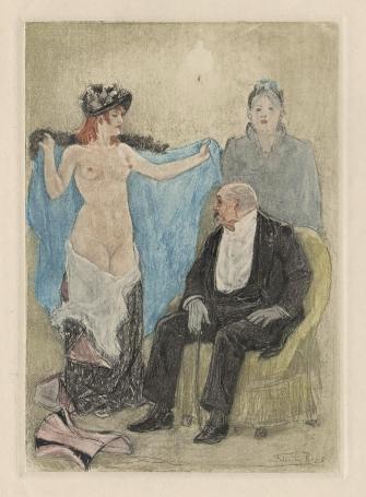 Félicien Rops met een héliogravure uit 1895