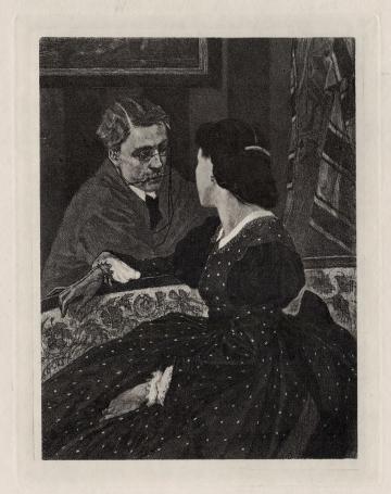 Félicien Rops met een Héliogravure
