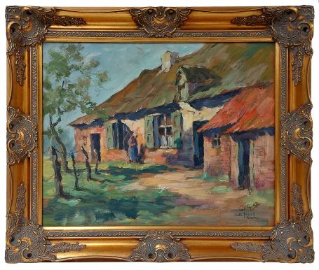 Gouache, Vieille ferme à Bornhem