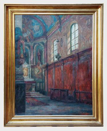 Antwerps kerkinterieur, de zijbeuk