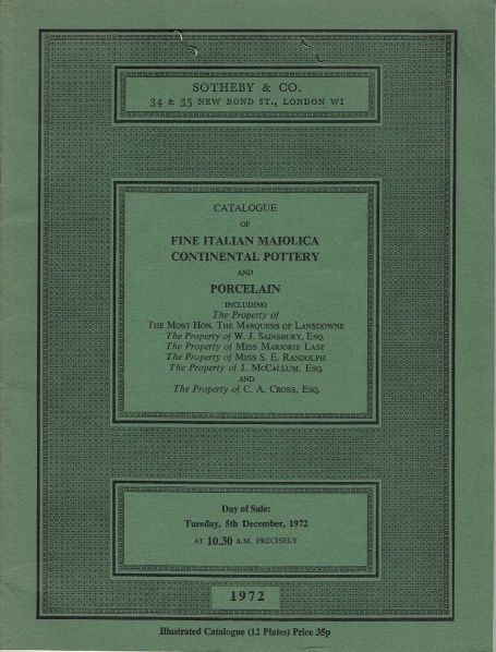 30. Fine Italian Majolica, Continental Pottery and Porcelain