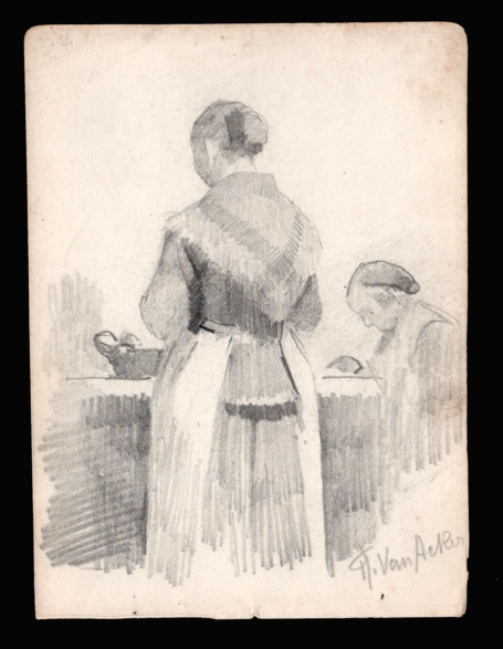 Schets op papier van Flori Van Acker kopen