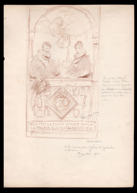 Schets, 2de pour l'affiche de l'exposition d'Art 1910