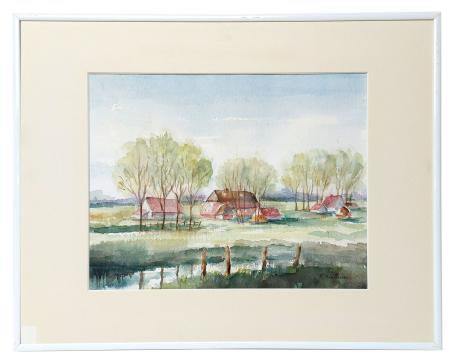 Aquarel van de Belgische kunstenares Flora Monsieurs