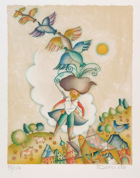 Litho van de Franse kunstenares Françoise Deberdt