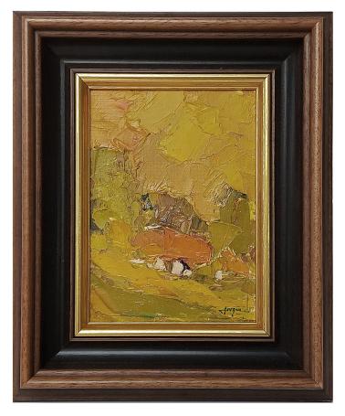 Boerderijtje in een zonnig landschap