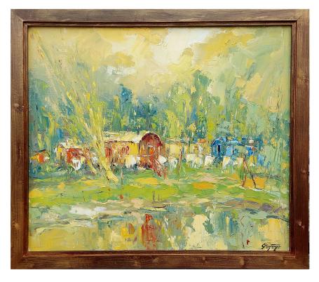 Woonwagens aan het meertje