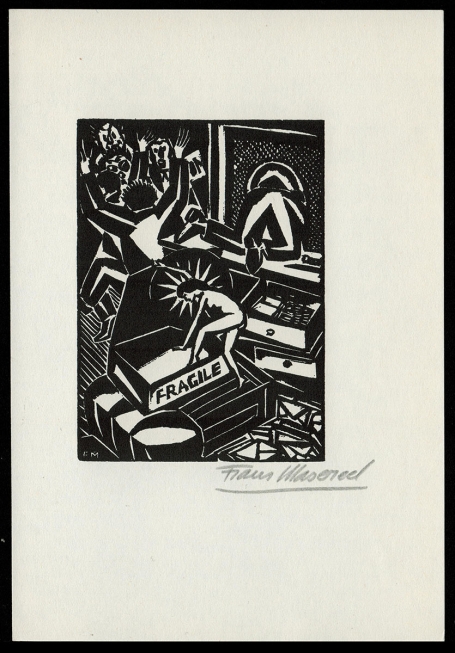 Houtsnede van Belgische kunstenaar Frans Masereel uit het werk l'idée