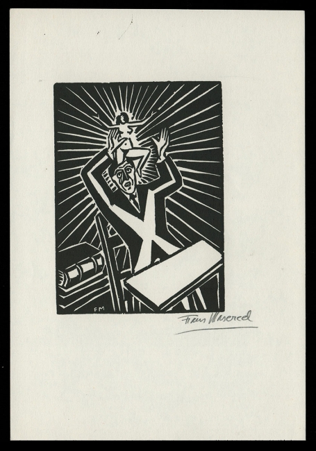 Houtsnede van Belgische kunstenaar Frans Masereel uit het werk l'idée