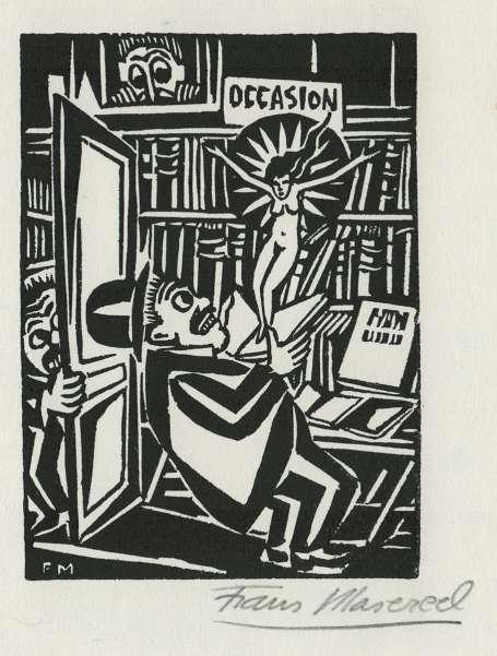 Woodcut by Belgian artist Frans Masereel from the work The Idea