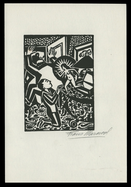 Houtsnede van Belgische kunstenaar Frans Masereel uit het werk l'idée