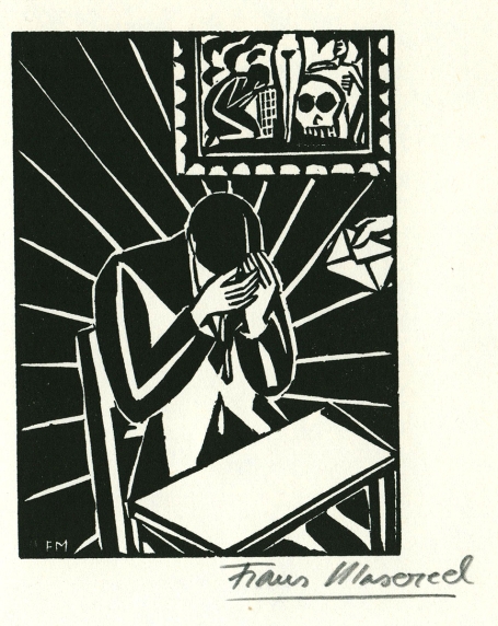 Woodcut by Belgian artist Frans Masereel from the work The Idea