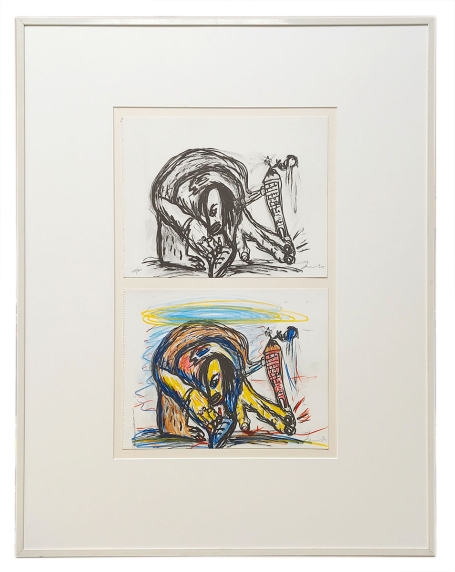 Twee litho's van de Belgische kunstenaar Fred Bervoets