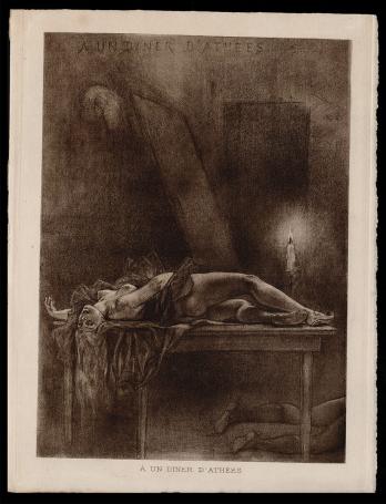 Heliogravure, A un diner d'athées Exsteens 1066 1908