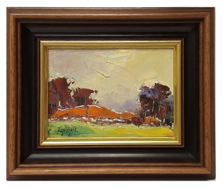 Langhoeve tussen de bomen